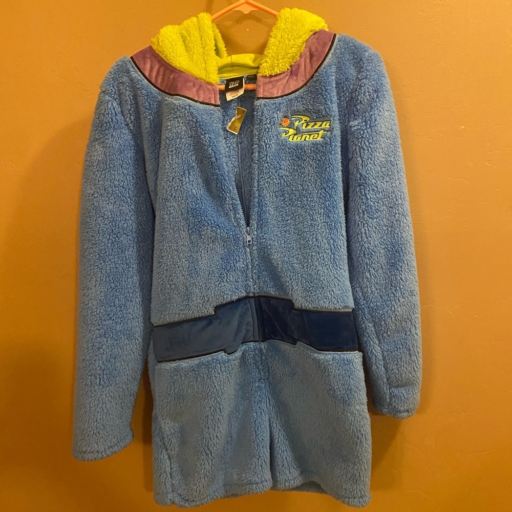 Disney Toy Story Alien Jumpsuit Women small zip up shorts hoodie